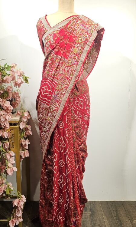 Georgette bandhani saree