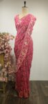 Banarasi Silk saree with bandhani and hand oven floral and animal motifs