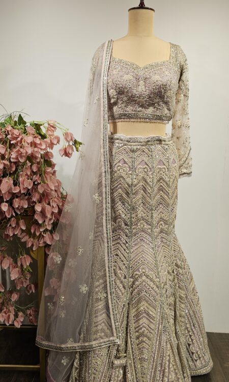 Light Lilac colour mermaid lehanga