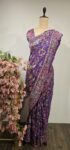 Purple colour bandhani saree