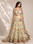 Banarasi tissue lehenga with petit point embroidery