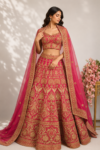 Pink colour bridal lehanga