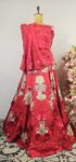 Organza lehenga with unstitched blouse