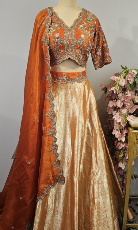 Banarasi tissue lehenga