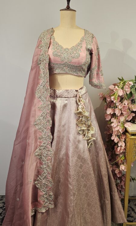 Banarasi tissue lehenga