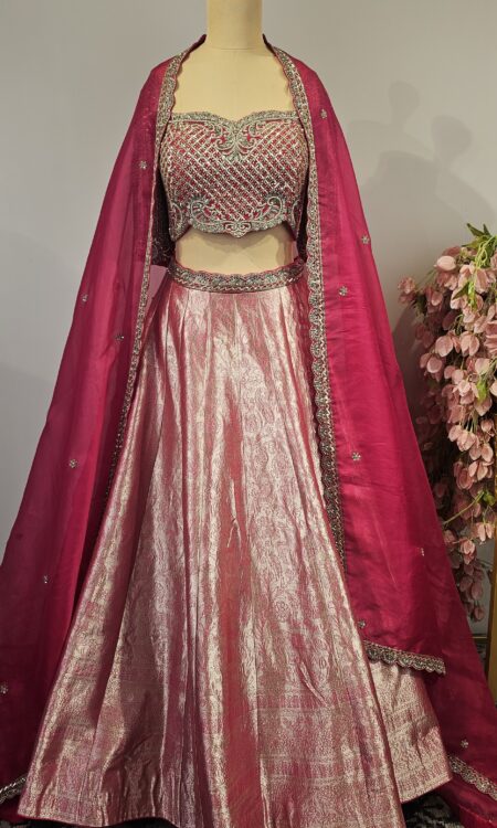 Banarasi tissue lehenga