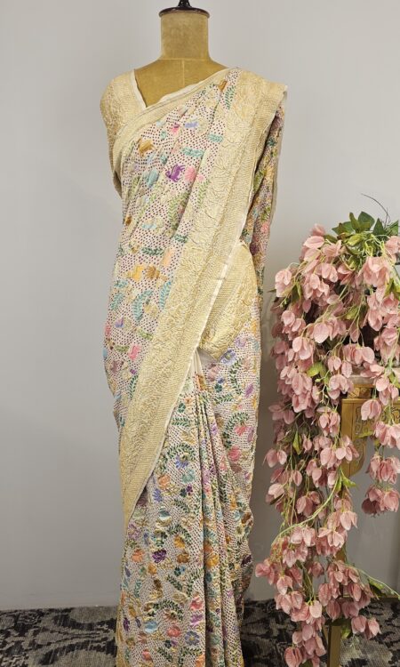 Georgette bandhani saree
