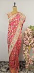 Pure georgette banarasi bandhani saree