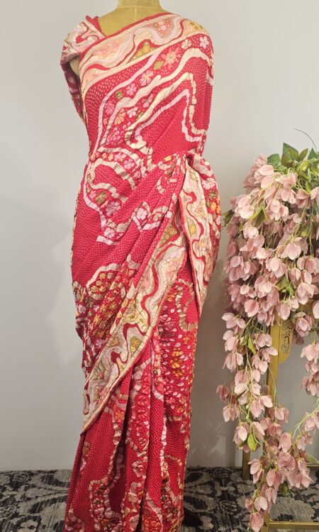 Georgette bandhani saree