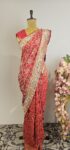 Pure georgette bandhani saree