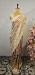 Beige colour bandhani saree