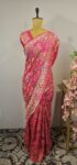 Pink colour bandhani saree