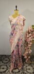 Light pink colour bandhani saree