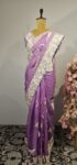 Lavender colour parsi gara saree