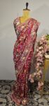Maroon colour parsi gara saree