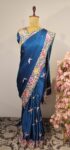 Teal blue colour parsi gara saree