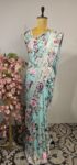 Sea blue colour parsi gara saree
