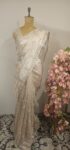 Ivory colour organza saree