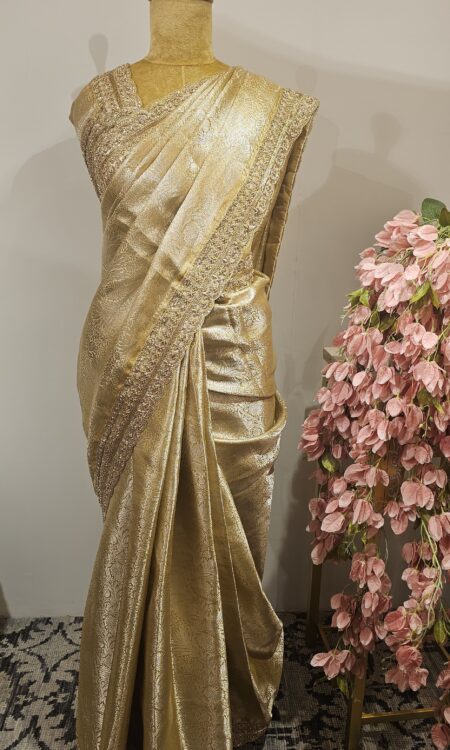Gold colour banarasi saree