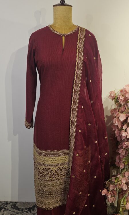 Maroon colour kurthi set