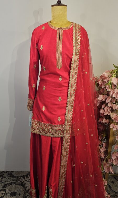 Red colour sharara set