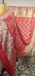 Red Bandhani Dupatta with zari weaving (odhana)