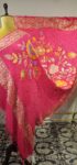 Pink banarasi silk bandhani dupatta