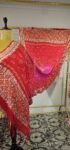 Red-Pink georgette bandhani dupatta pilia