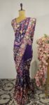 Purple colour parsi gara saree