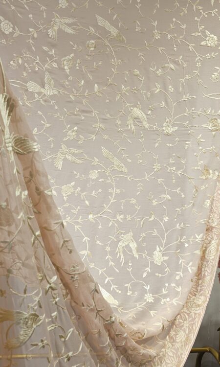 Powder pink parsi dupatta