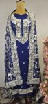 Blue parsi unstitched suit