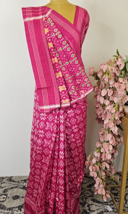 Pink Ikat saree