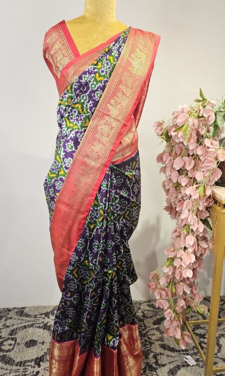 Blue ikat saree