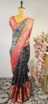 Blue ikat saree