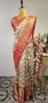 White Ikat saree