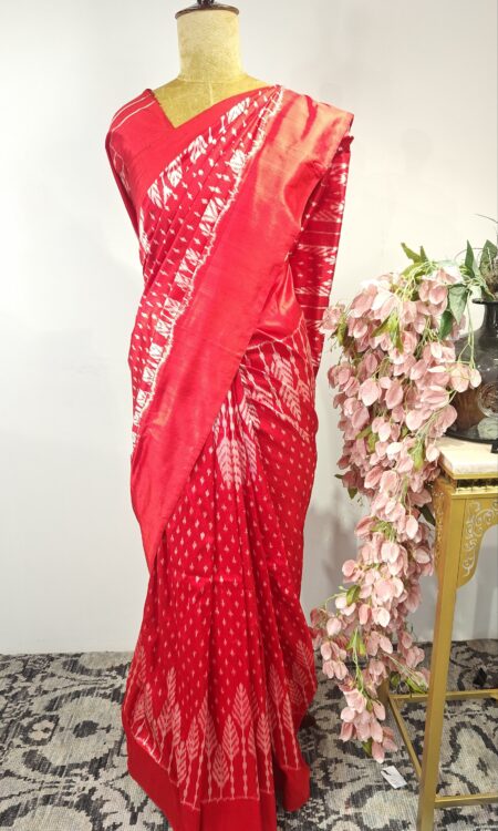 Red Ikat saree