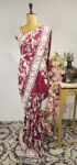 Maroon parsi gara saree