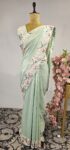 Sea green colour parsi gara saree