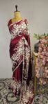 Maroon parsi saree