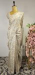 Silver tissue organza saree