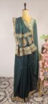 Emreld green colour organza saree