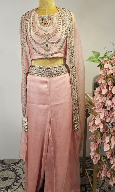 Pink Indo-Western Cape dress