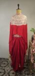Red colour drape skirt