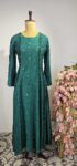 Bottle green colour gown
