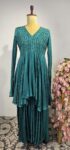Bottle green colour gown