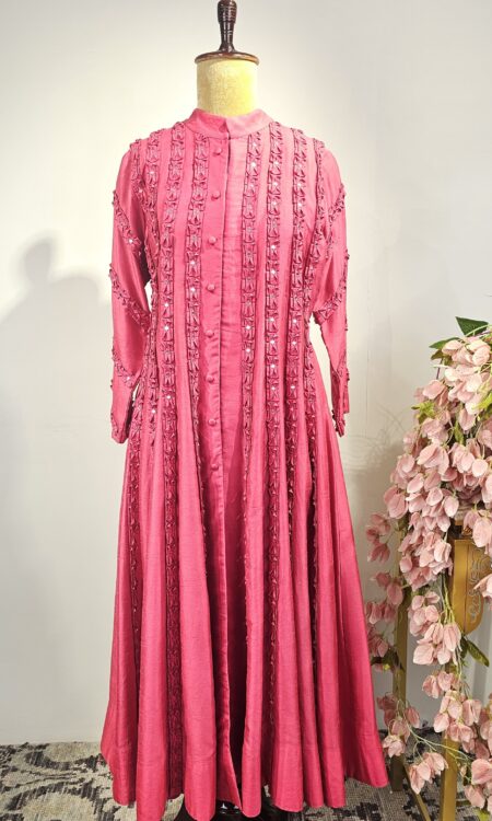 Hot pink colour kurthi with pant