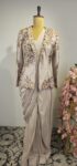 Grey colour drape saree with jacket