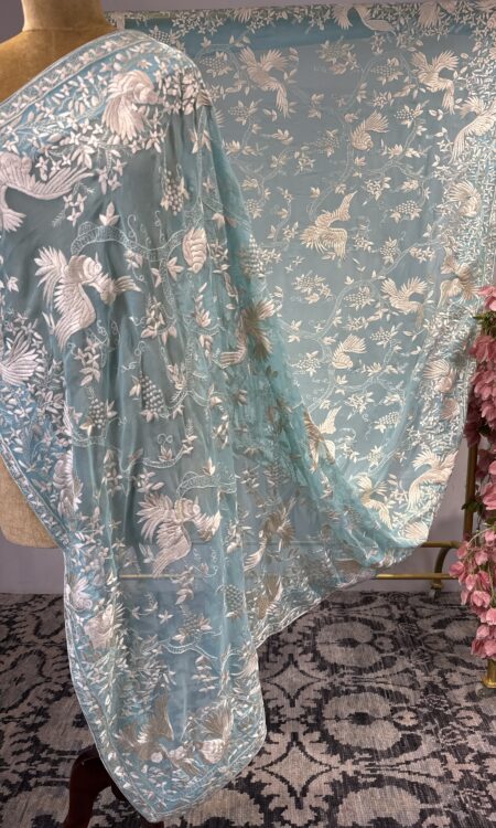 Blue Parsi dupatta
