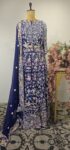 Electric blue parsi ghara indo western wear