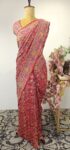 Red bandhani saree